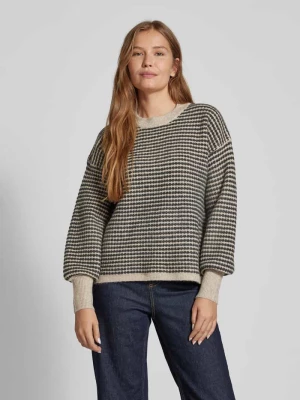 Sweter z dzianiny z prążkowanymi wykończeniami model ‘ellery’ Kaffe