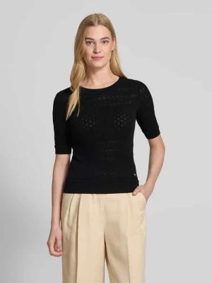 Sweter z dzianiny z prążkowanymi wykończeniami model ‘Fhoenix’ Boss Orange