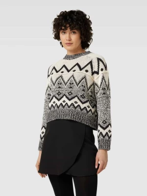 Sweter z dzianiny z prążkowanymi wykończeniami model ‘FROSTY’ Vero Moda