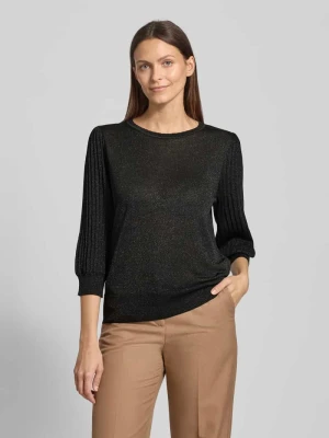 Sweter z dzianiny z prążkowanymi wykończeniami model ‘GLITTA’ FREE/QUENT