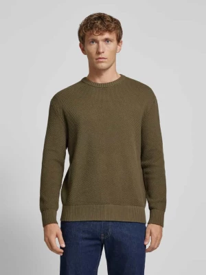 Sweter z dzianiny z prążkowanymi wykończeniami model ‘HENNY’ Selected Homme