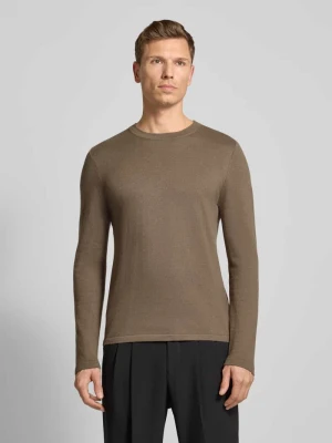 Sweter z dzianiny z prążkowanymi wykończeniami model ‘Irmino’ drykorn