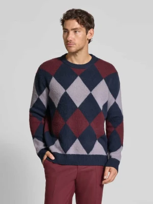 Sweter z dzianiny z prążkowanymi wykończeniami model ‘Jan’ Wood Wood