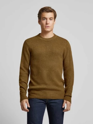 Sweter z dzianiny z prążkowanymi wykończeniami model ‘Karl’ casual friday