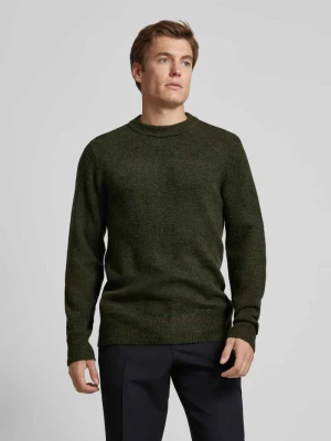 Sweter z dzianiny z prążkowanymi wykończeniami model ‘Karl’ casual friday