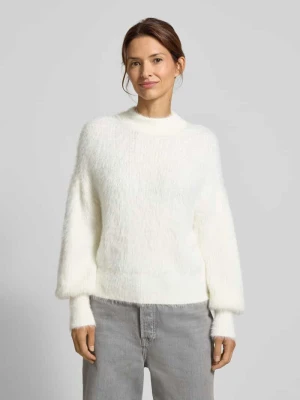 Sweter z dzianiny z prążkowanymi wykończeniami model ‘KEYLA’ Guess