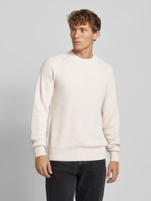 Sweter z dzianiny z prążkowanymi wykończeniami model ‘Kristian’ casual friday