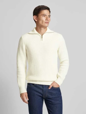 Sweter z dzianiny z prążkowanymi wykończeniami model ‘LAND’ Selected Homme