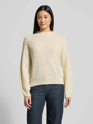 Sweter o luźnym kroju z dzianiny z dodatkiem wełny model ‘LARELYA’ drykorn