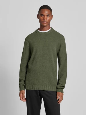 Sweter z dzianiny z prążkowanymi wykończeniami model ‘LOOP’ Selected Homme