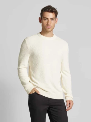 Sweter z dzianiny z prążkowanymi wykończeniami model ‘LOOP’ Selected Homme