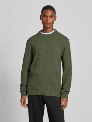 Sweter z dzianiny z prążkowanymi wykończeniami model ‘LOOP’ Selected Homme