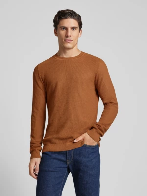 Sweter z dzianiny z prążkowanymi wykończeniami model ‘LUCAS’ Jack & Jones Premium