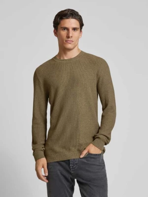 Sweter z dzianiny z prążkowanymi wykończeniami model ‘LUCAS’ Jack & Jones Premium