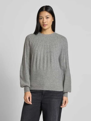 Sweter z dzianiny z prążkowanymi wykończeniami model ‘Magge’ b.Young