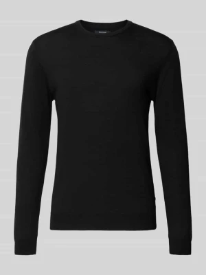 Sweter z dzianiny z prążkowanymi wykończeniami model 'Margrate' Matinique Czarny