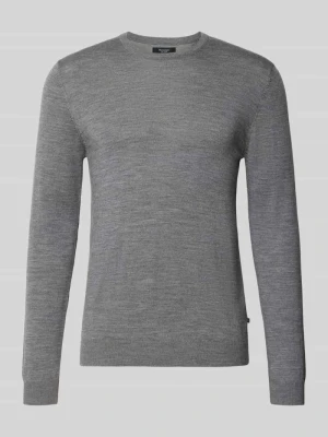 Sweter z dzianiny z prążkowanymi wykończeniami model 'Margrate' Matinique Średnioszary melanż