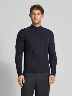 Sweter z dzianiny z prążkowanymi wykończeniami model ‘MENSO’ CINQUE