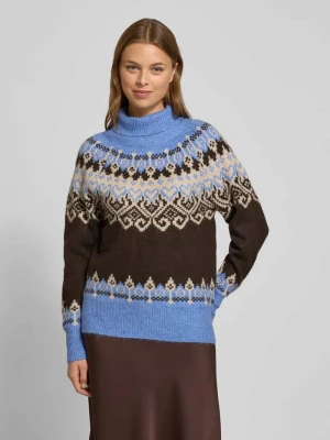 Sweter z dzianiny z prążkowanymi wykończeniami model ‘Merla’ FREE/QUENT
