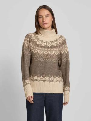Sweter z dzianiny z prążkowanymi wykończeniami model ‘Merla’ FREE/QUENT