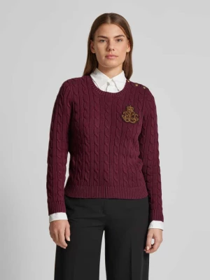 Sweter z dzianiny z prążkowanymi wykończeniami model ‘MONTIVA’ Lauren Ralph Lauren