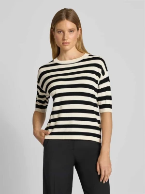 Sweter z dzianiny z prążkowanymi wykończeniami model ‘morla’ b.Young