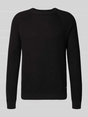 Sweter z dzianiny z prążkowanymi wykończeniami model ‘Nadion’ JOOP! Collection