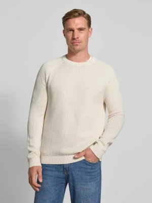 Sweter z dzianiny z prążkowanymi wykończeniami model ‘Nadion’ JOOP! Collection