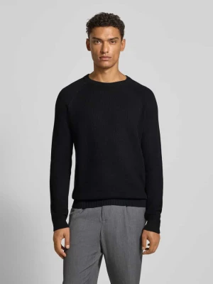 Sweter z dzianiny z prążkowanymi wykończeniami model ‘Nadion’ JOOP! Collection