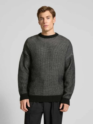 Sweter z dzianiny z prążkowanymi wykończeniami model ‘NEELIO’ drykorn