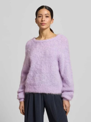 Sweter z dzianiny z prążkowanymi wykończeniami model ‘NIBY’ American vintage