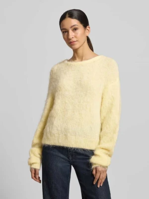 Sweter z dzianiny z prążkowanymi wykończeniami model ‘NIBY’ American vintage