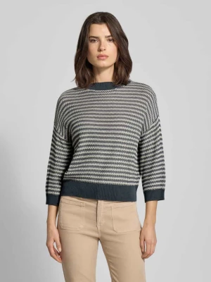 Sweter z dzianiny z prążkowanymi wykończeniami model ‘Peipina’ Opus