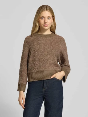 Sweter z dzianiny z prążkowanymi wykończeniami model ‘Pennan’ Opus