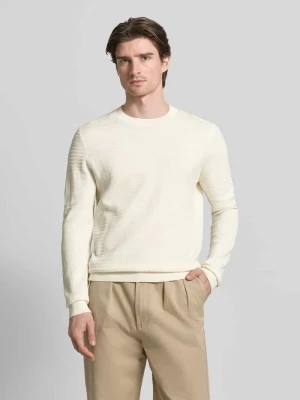 Sweter z dzianiny z prążkowanymi wykończeniami model ‘Raikon’ JOOP! Collection