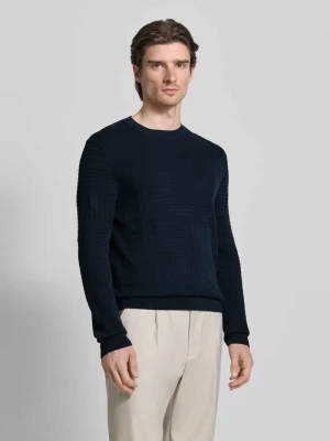 Sweter z dzianiny z prążkowanymi wykończeniami model ‘Raikon’ JOOP! Collection