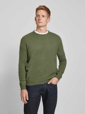 Sweter z dzianiny z prążkowanymi wykończeniami model ‘RAXOW’ American vintage