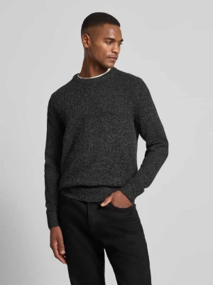 Sweter z dzianiny z prążkowanymi wykończeniami model ‘RICK’ BRAX