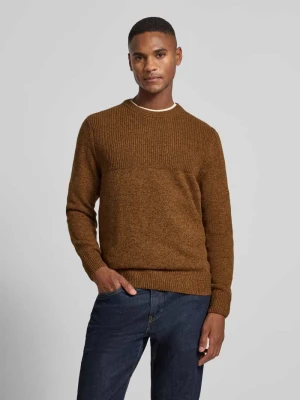 Sweter z dzianiny z prążkowanymi wykończeniami model ‘RICK’ BRAX