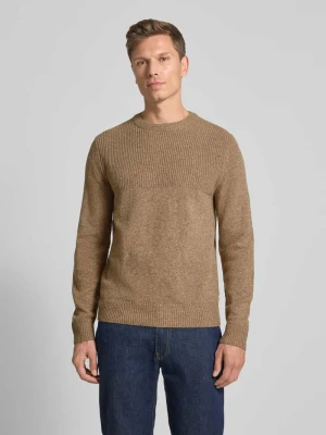 Sweter z dzianiny z prążkowanymi wykończeniami model ‘RICK’ BRAX