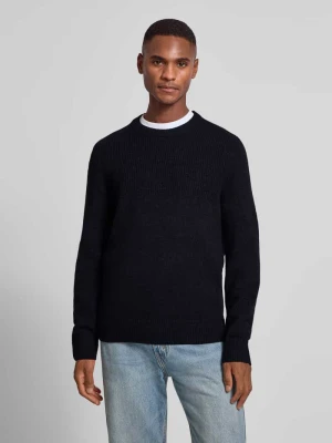 Sweter z dzianiny z prążkowanymi wykończeniami model ‘RICK’ BRAX