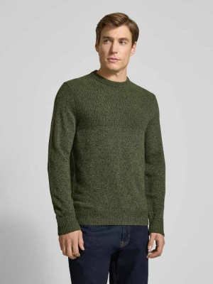 Sweter z dzianiny z prążkowanymi wykończeniami model ‘RICK’ BRAX