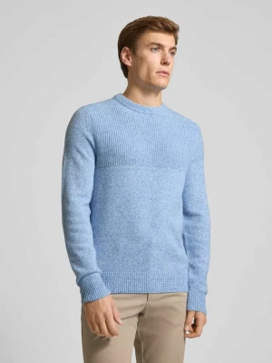 Sweter z dzianiny z prążkowanymi wykończeniami model ‘RICK’ BRAX