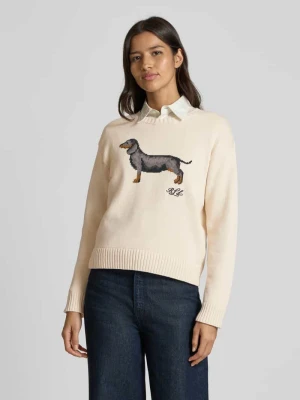 Sweter z dzianiny z prążkowanymi wykończeniami model ‘RIEDNEE’ Lauren Ralph Lauren