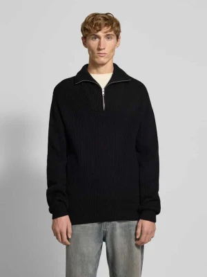 Sweter z dzianiny z prążkowanymi wykończeniami model ‘RIVER’ Redefined Rebel