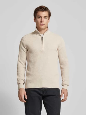 Sweter z dzianiny z prążkowanymi wykończeniami model ‘RODNEY’ Selected Homme