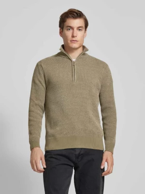 Sweter z dzianiny z prążkowanymi wykończeniami model ‘RODNEY’ Selected Homme