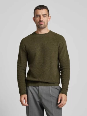 Sweter z dzianiny z prążkowanymi wykończeniami model ‘ROSS’ Selected Homme