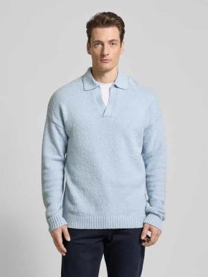Sweter z dzianiny z prążkowanymi wykończeniami model ‘RUSTINO’ drykorn