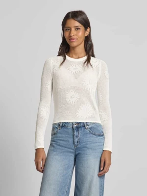 Sweter z dzianiny z prążkowanymi wykończeniami model ‘Saisy’ HUGO